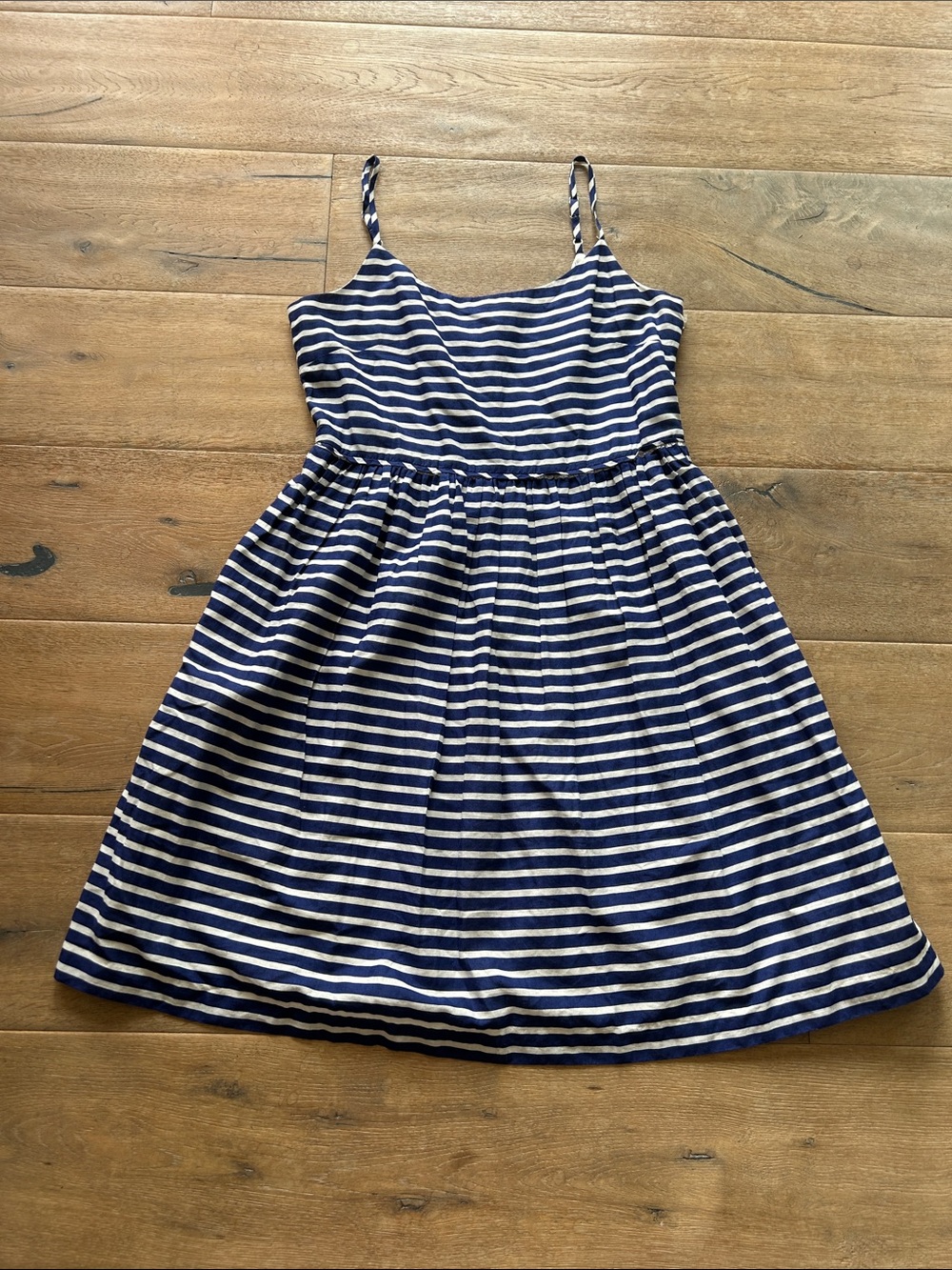 Navy and White Striped Spaghetti Strap Casual Dress